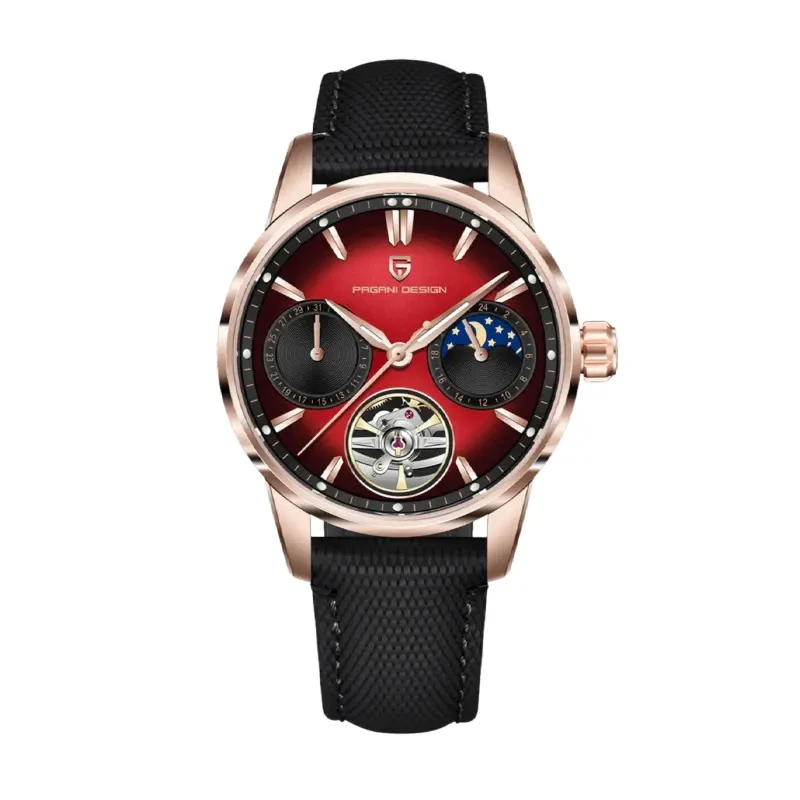Pagani Design Tourbillon Moonphase Red Dial Men's Watch- PD-YS021